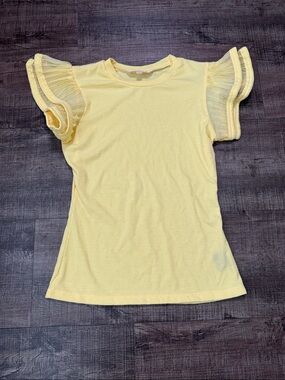 Sunshine Yellow Ruffle Sleeve Top